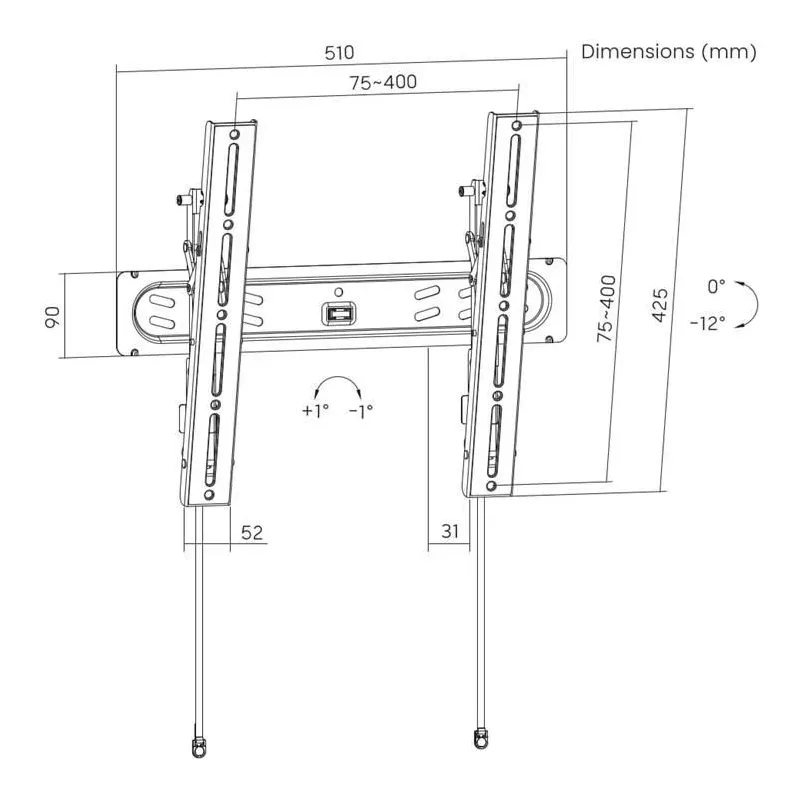 Tv set acc wall mount 32-65-wm-65t-pro-01 gembird