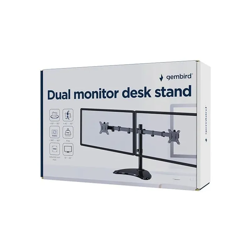 Monitor acc desk stand 13-32-dual ms-d2st-02 gembird