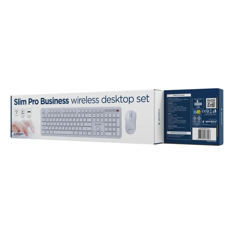 Keyboard +mouse wrl eng-wh kbs-wps-01-w gembird