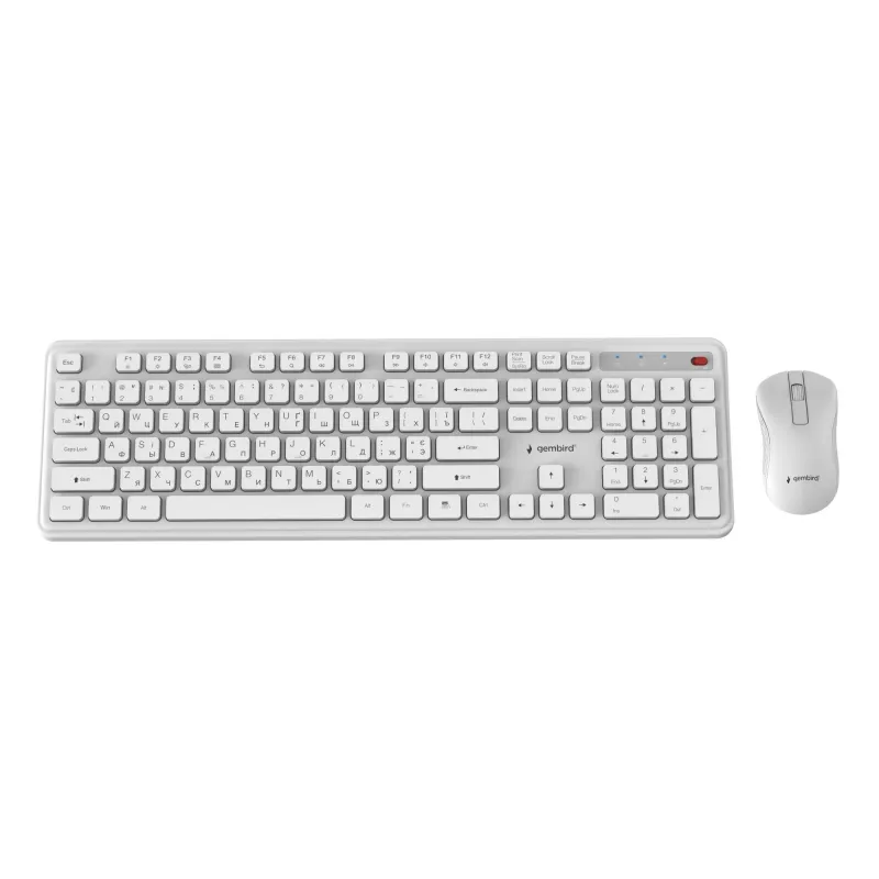 Keyboard +mouse wrl cyrillic-wh kbs-wps-01-w-cyrl gembird