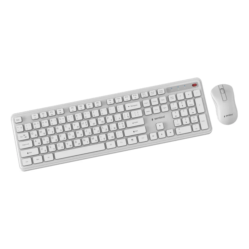 Keyboard +mouse wrl cyrillic-wh kbs-wps-01-w-cyrl gembird