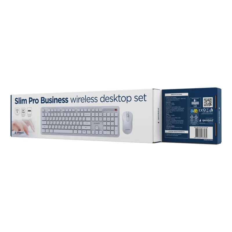 Keyboard +mouse wrl cyrillic-wh kbs-wps-01-w-cyrl gembird