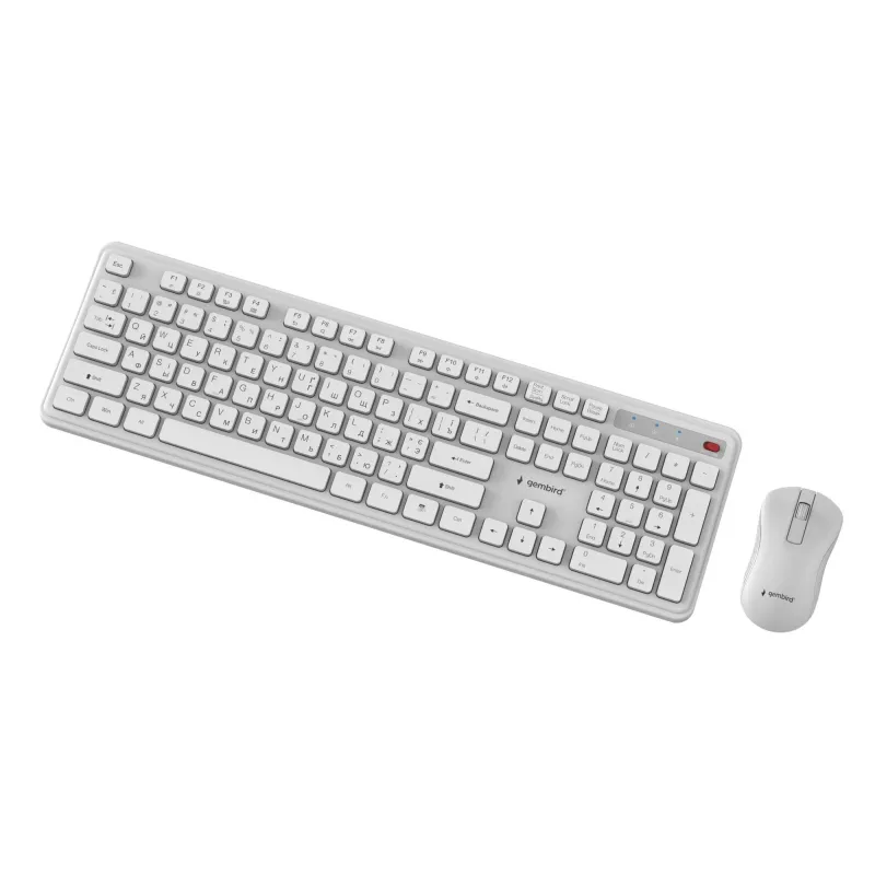 Keyboard +mouse wrl cyrillic-wh kbs-wps-01-w-cyrl gembird