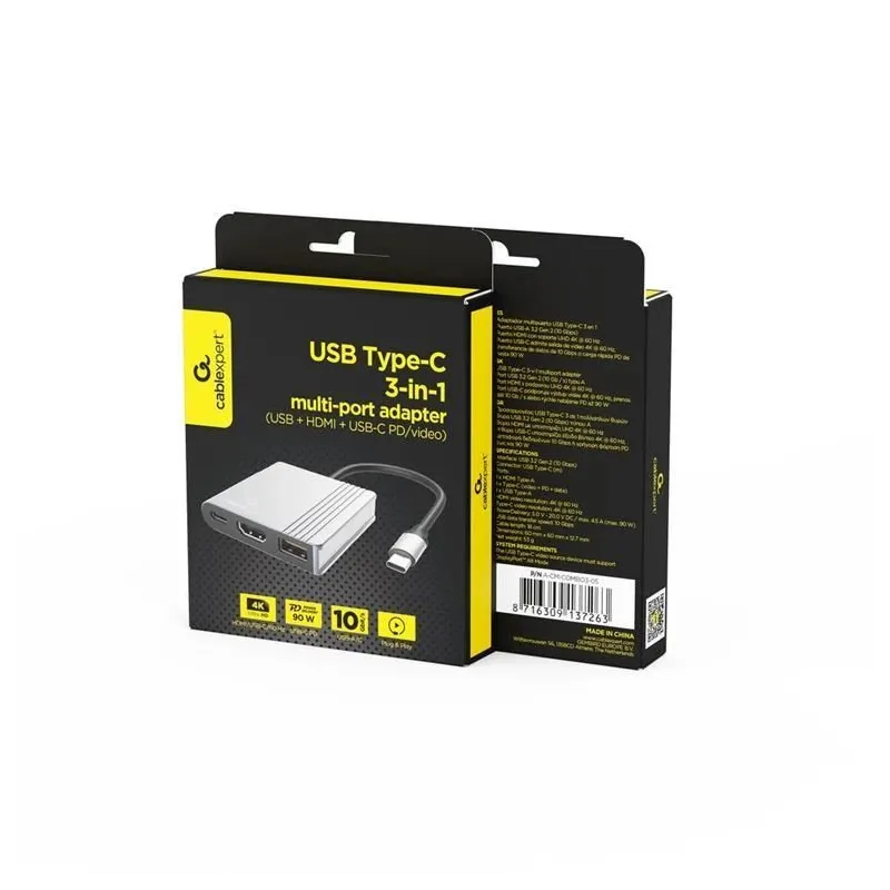 I-o adapter usb-c to hdmi-usb3-3in1 a-cm-combo3-05 gembird