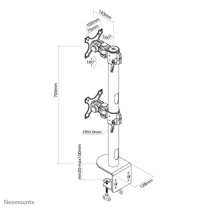 Monitor acc desk mount 17-49-fpma-d960dvblackplus neomounts