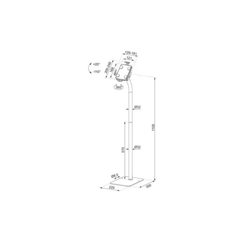 Tablet acc floor stand-fl15-625bl1 neomounts
