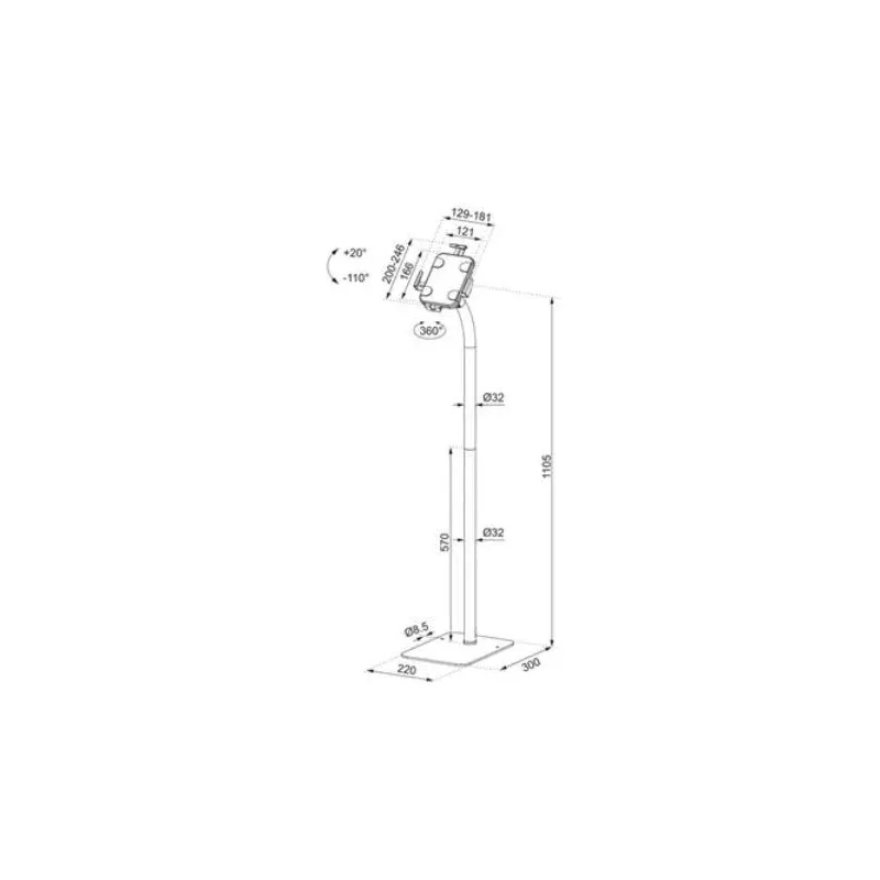 Tablet acc floor stand-fl15-625wh1 neomounts