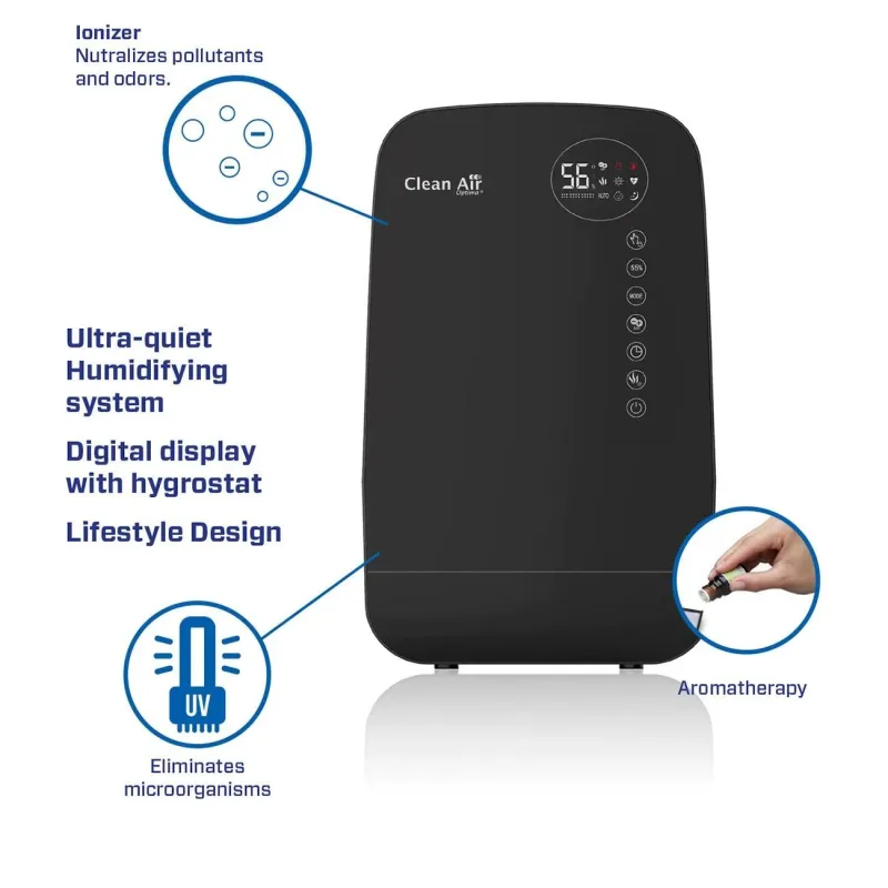 Humidifier with ionizer-ca-607bsmart clean air optima
