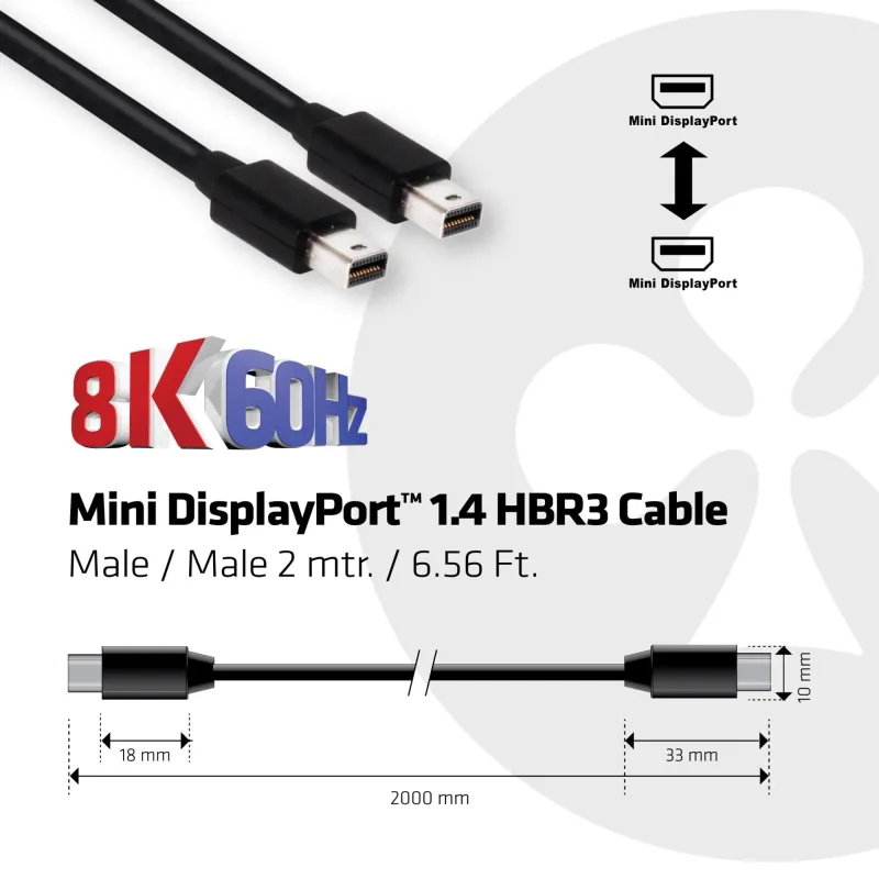 Cable mini dp to mini dp 2m-m-m cac-1164 club3d