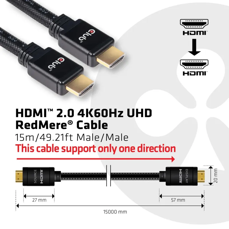 Cable hdmi 15m-m-m cac-2314 club3d