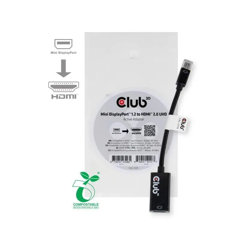 I-o adapter mini dp to hdmi-m-f cac-2170 club3d