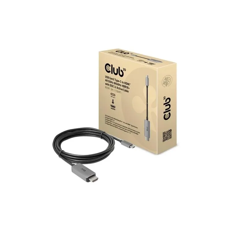 Cable usb-c to hdmi 3m-m-m cac-1587 club3d