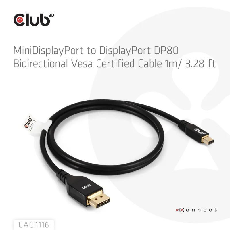 Cable mini dp to dp 1m-m-m cac-1116 club3d