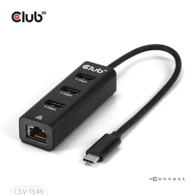 I-o hub usb-c 3port-csv-1549 club3d