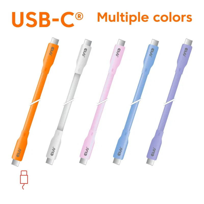 Cable usb-c to usb-c 2m-m-m orange cac-3000 club3d