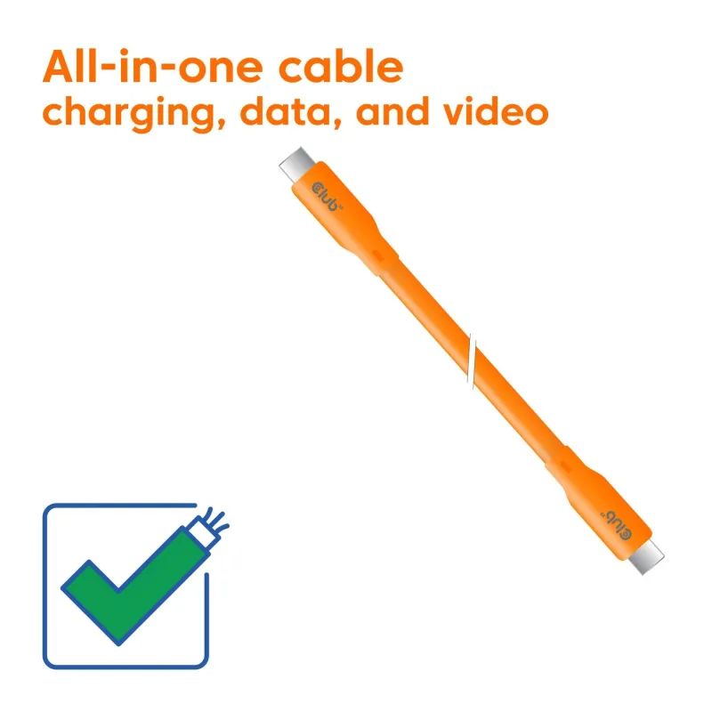 Cable usb-c to usb-c 2m-m-m orange cac-3000 club3d