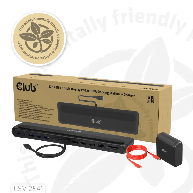 Nb acc docking station 12in1-usb-c 100w csv-2541 club3d