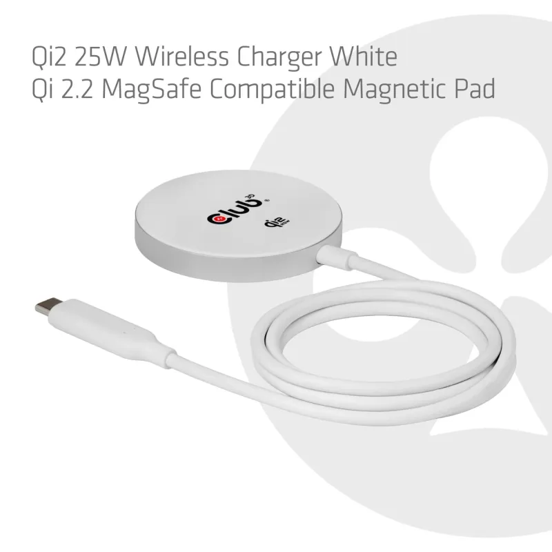 Mobile charger qi2 magsafe-25w wh cac-3026 club3d