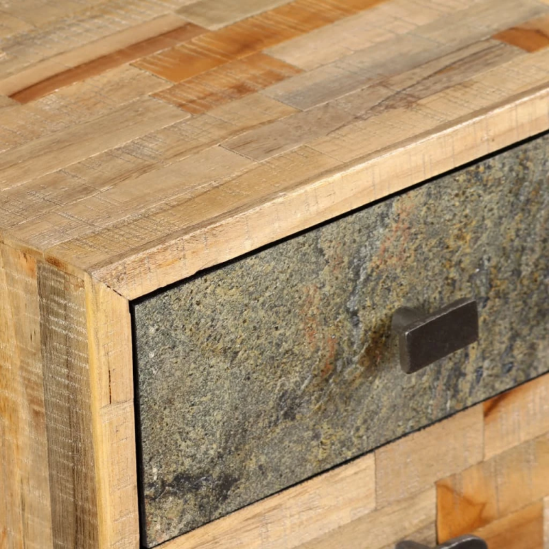 vidaXL rakstāmgalds, 110x50x76 cm, pārstrādāts masīvs tīkkoks