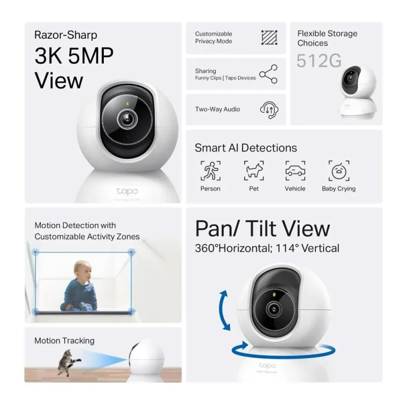 Wrl camera pan-tilt-tapo c230 tp-link