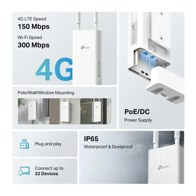 Wrl 3g-4g router 300mbps-tl-mr100-outdoor tp-link