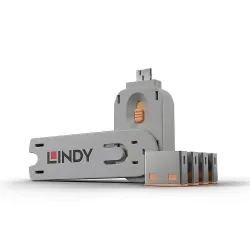 Usb port blocker 4pack-orange 40453 lindy