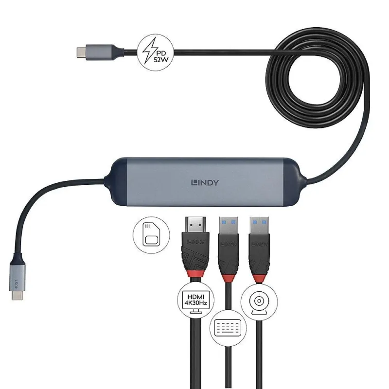 I-o docking station usb-c-dst-micro 140 43326 lindy