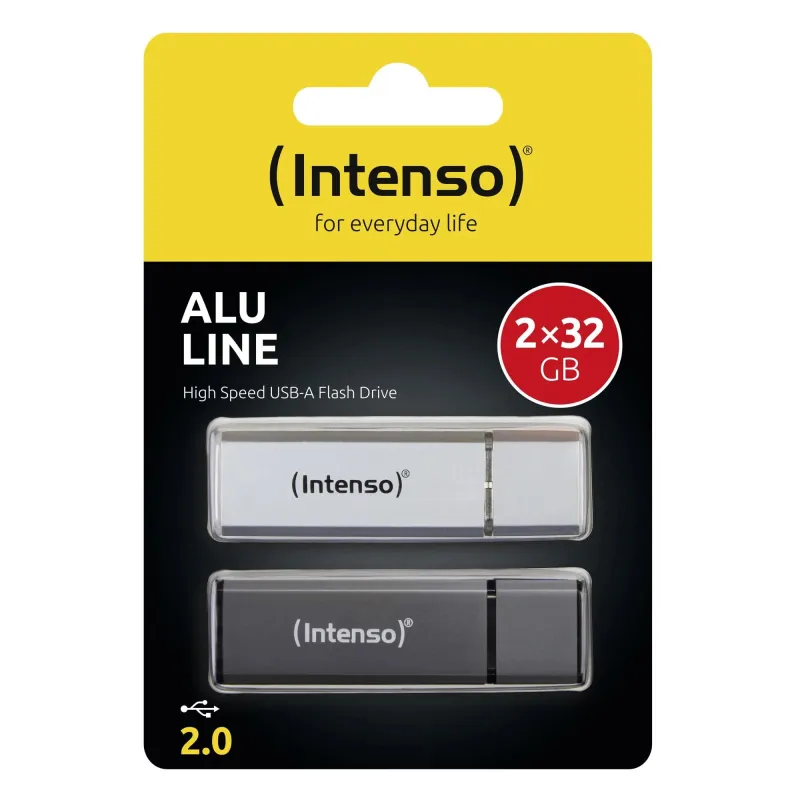 Memory drive flash usb2 32gb-2pcs silv- ant 3521480 intenso