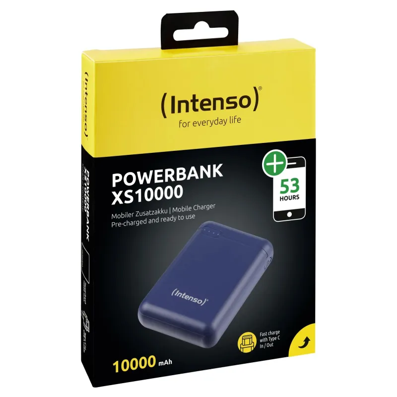 Power bank usb 10000mah-dark blue xs10000 intenso