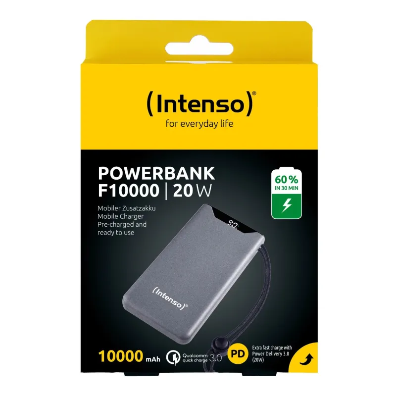 Power bank usb 10000mah qc3.0-grey 7332034 intenso