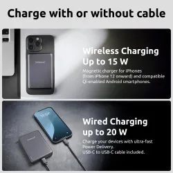 Power bank usb 10000mah mag-grey 7344034 intenso