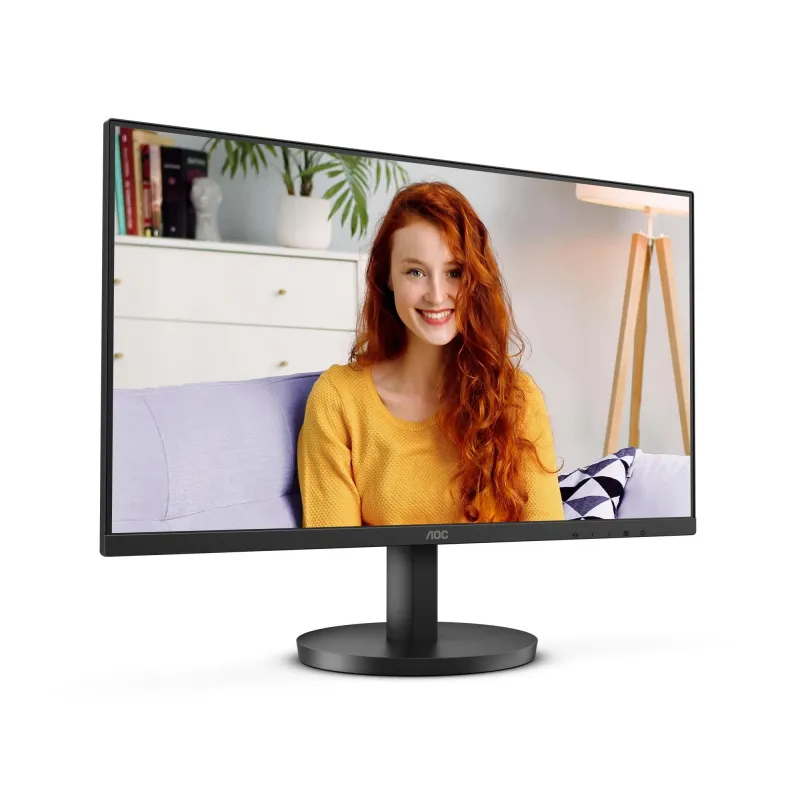 LCD Monitor-AOC-24-Panel VA-1920x1080-16:9-100 Hz-Matte-1 ms-Speakers-Tilt-Colour Black-24B3HMA2