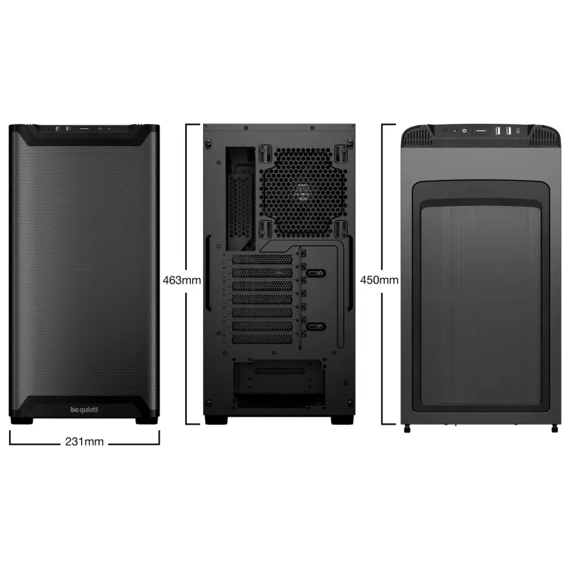 Case-BE QUIET-PURE BASE 501-MidiTower-Not included-ATX-MicroATX-MiniITX-Colour Black-BGW74
