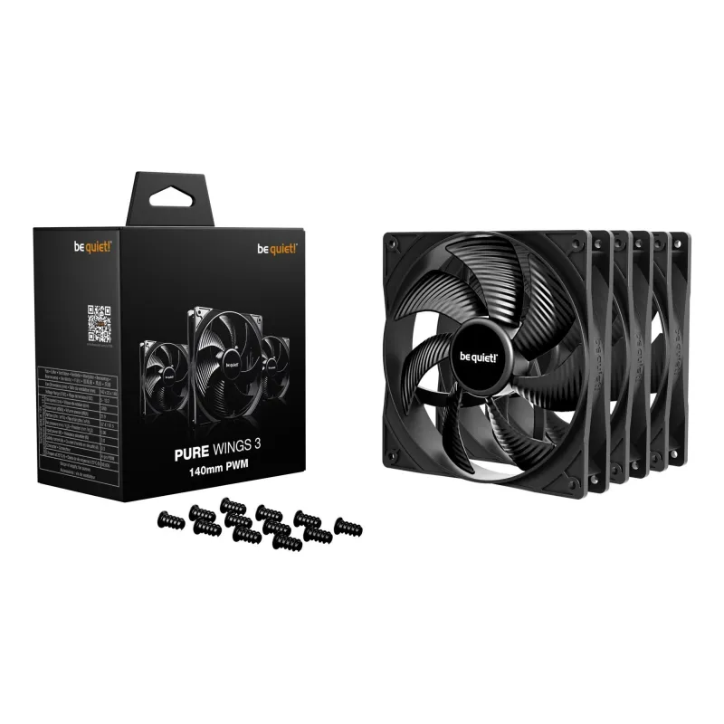 Case fan 140mm pure wings 3-pwm 3pack bl139 be quiet