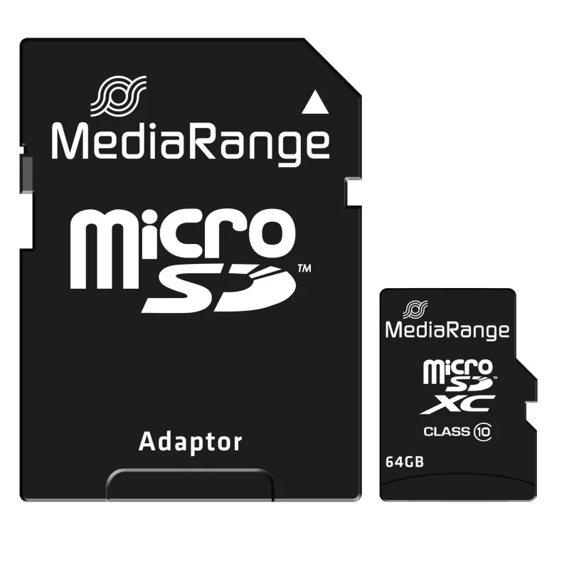 Memory micro sdxc 64gb c10-w-adapter mr955 mediarange