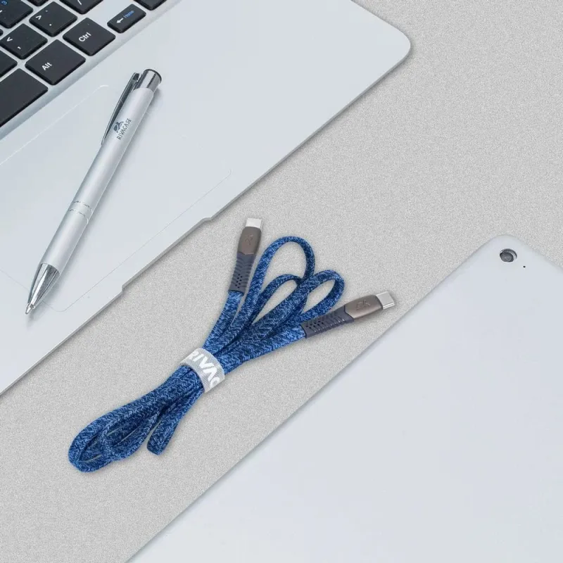 Cable usb-c to usb-c 1.2m-blue ps6105 bl12 rivacase