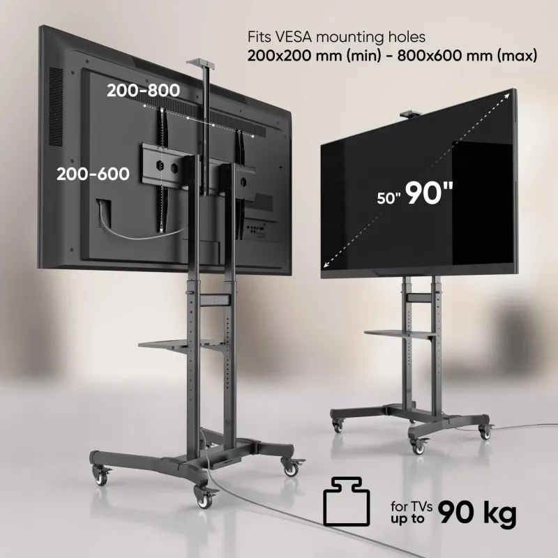 Tv set acc mobile stand-50-90-black ts1891-b onkron