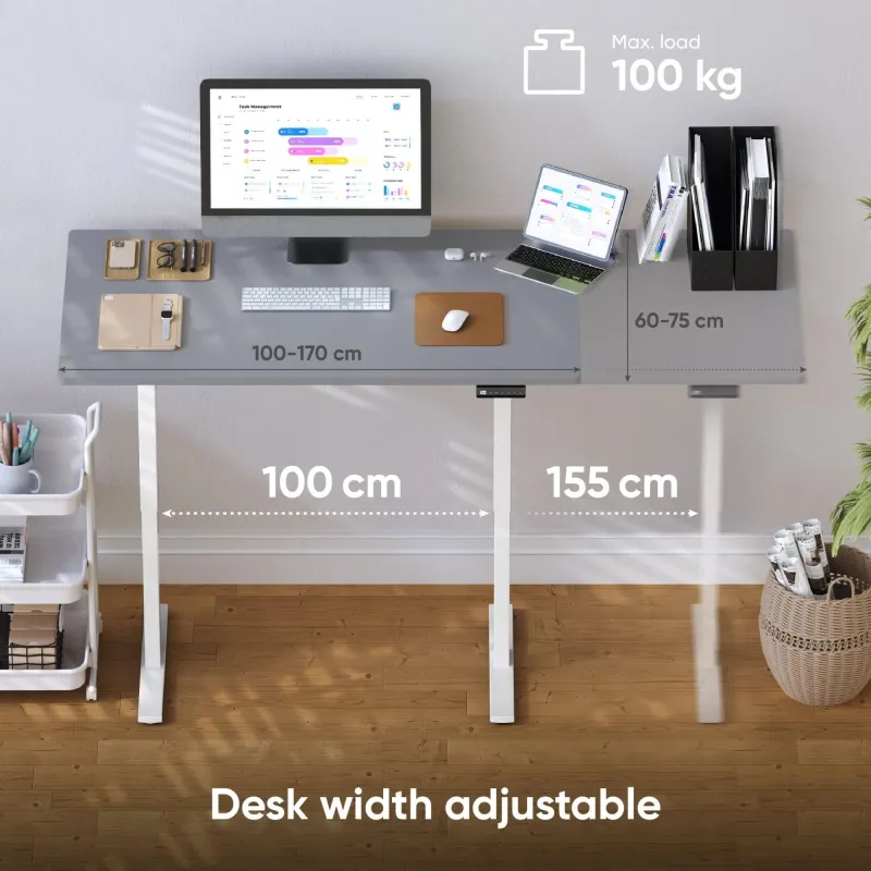 Desk frame motorised-white cdf222e-w onkron