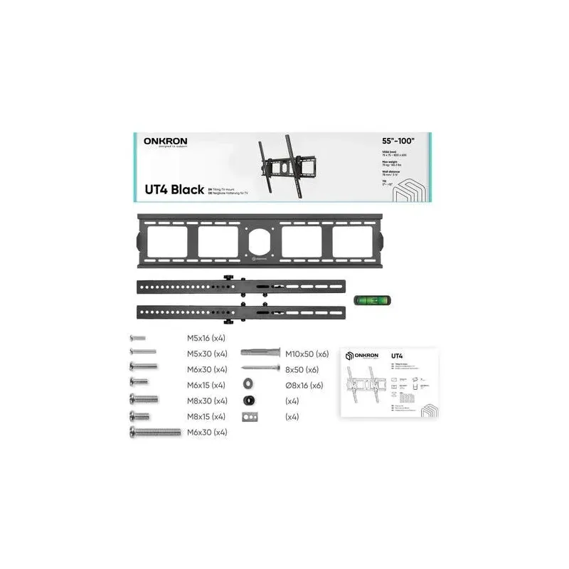 Tv set acc wall mount-55-100-black ut4-b onkron