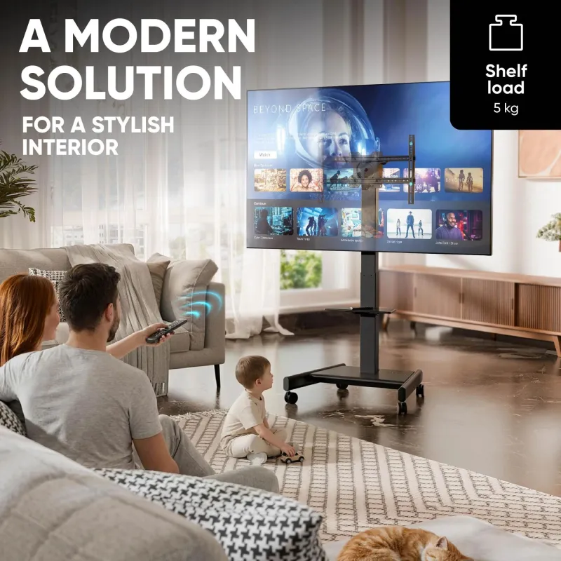 Tv set acc mobile stand-43-75-black ts1552e-b onkron