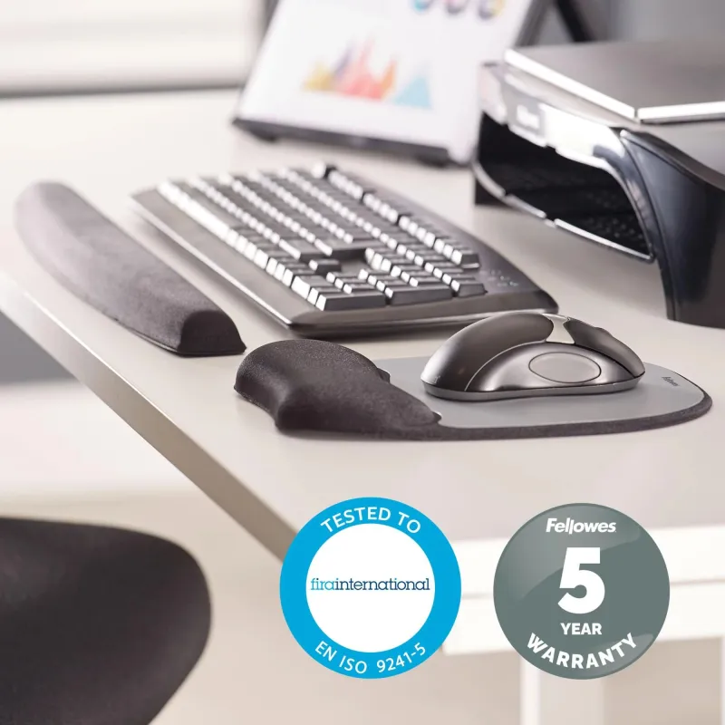 Mouse pad memory foam-silver streak 9175801 fellowes