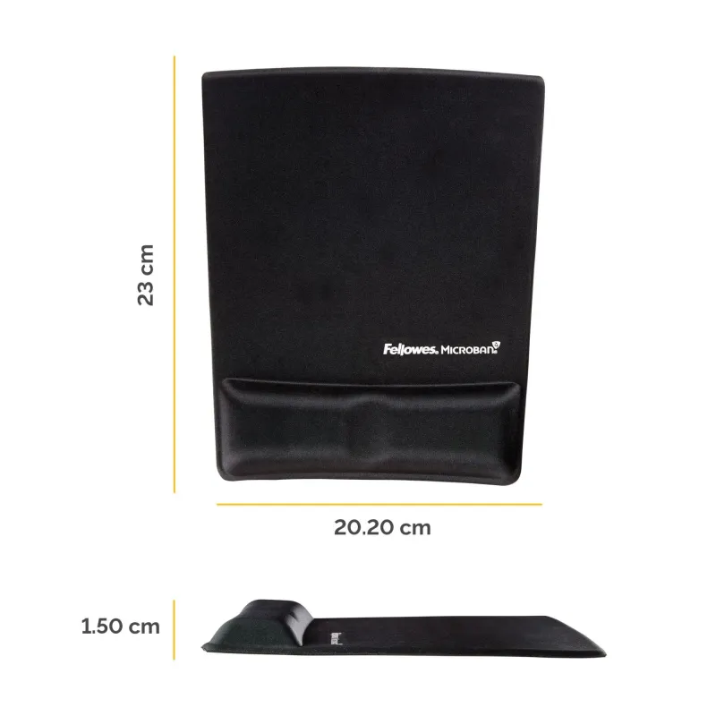 Mouse pad wrist support-black 9181201 fellowes