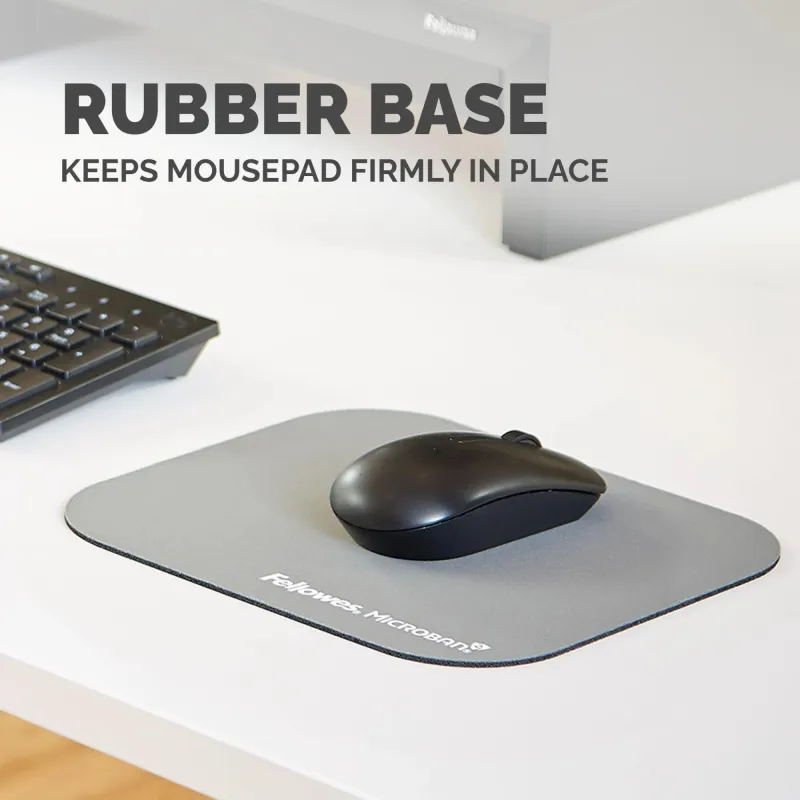 Mouse pad microban-silver 5934005 fellowes