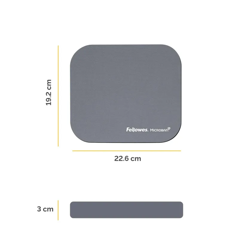 Mouse pad microban-silver 5934005 fellowes