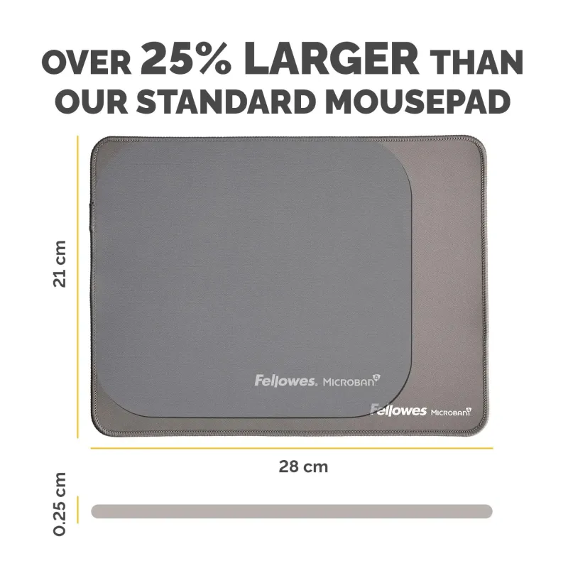 Mouse pad breyta xl-grey 100139316 fellowes
