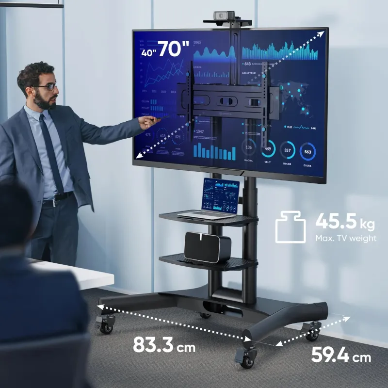 Tv set acc mobile stand-40-70-black ts1552-b onkron