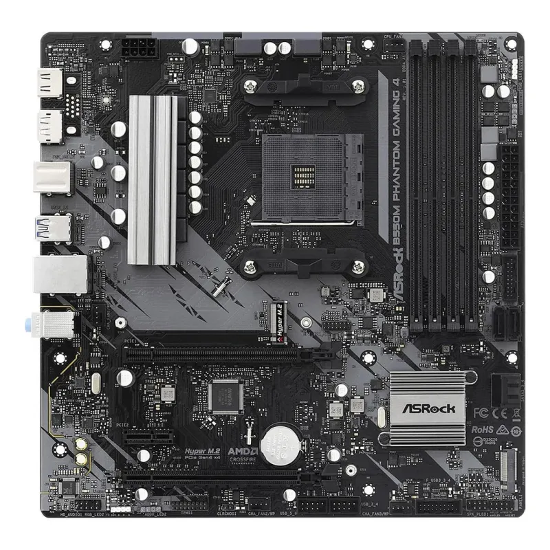 Mainboard-ASROCK-AMD B550-SAM4-MicroATX-1xPCI-Express 3.0 1x-1xPCI-Express 3.0 4x-2xM.2-1xPCI-Express 4.0 16x-Memory DDR4-Memory