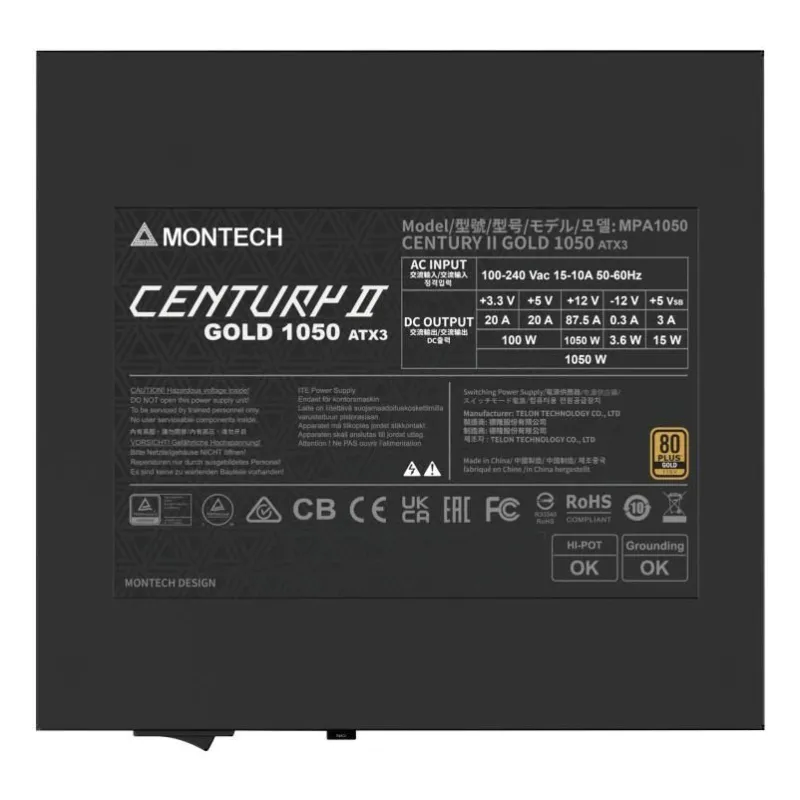 Power Supply-MONTECH-CENTURY II-ATX-1050 W-CENTURYII1050