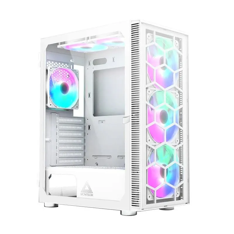 Case-MONTECH-X3 Glass-MidiTower-Case product features Transparent panel-Not included-ATX-MicroATX-MiniITX-Colour