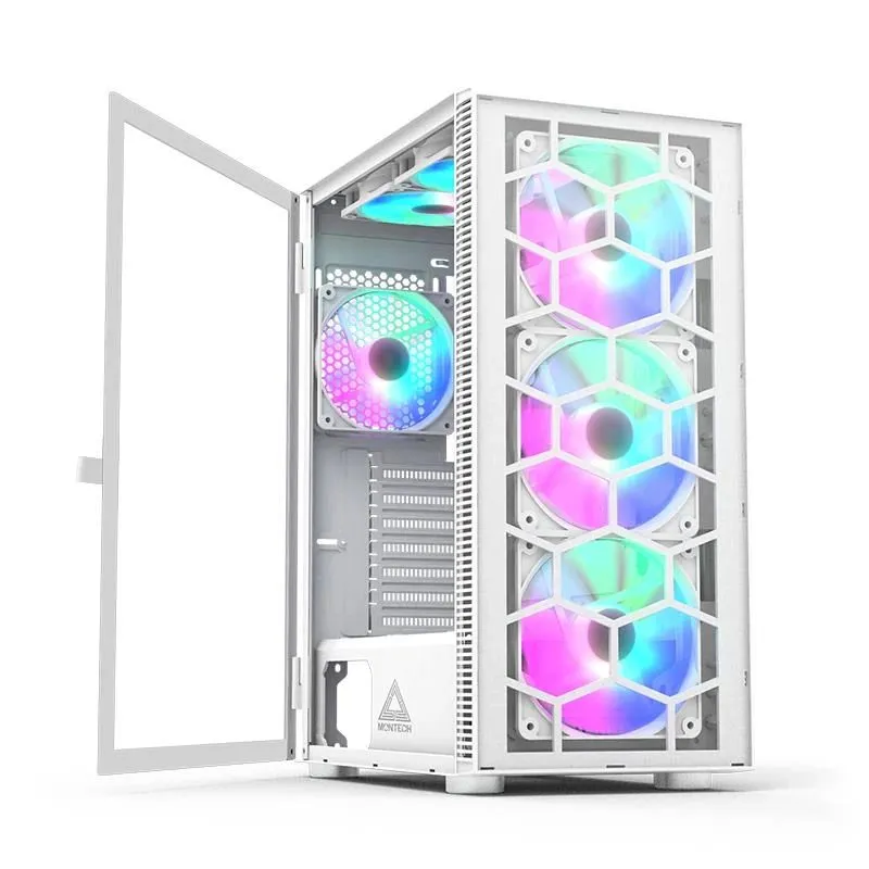 Case-MONTECH-X3 Glass-MidiTower-Case product features Transparent panel-Not included-ATX-MicroATX-MiniITX-Colour